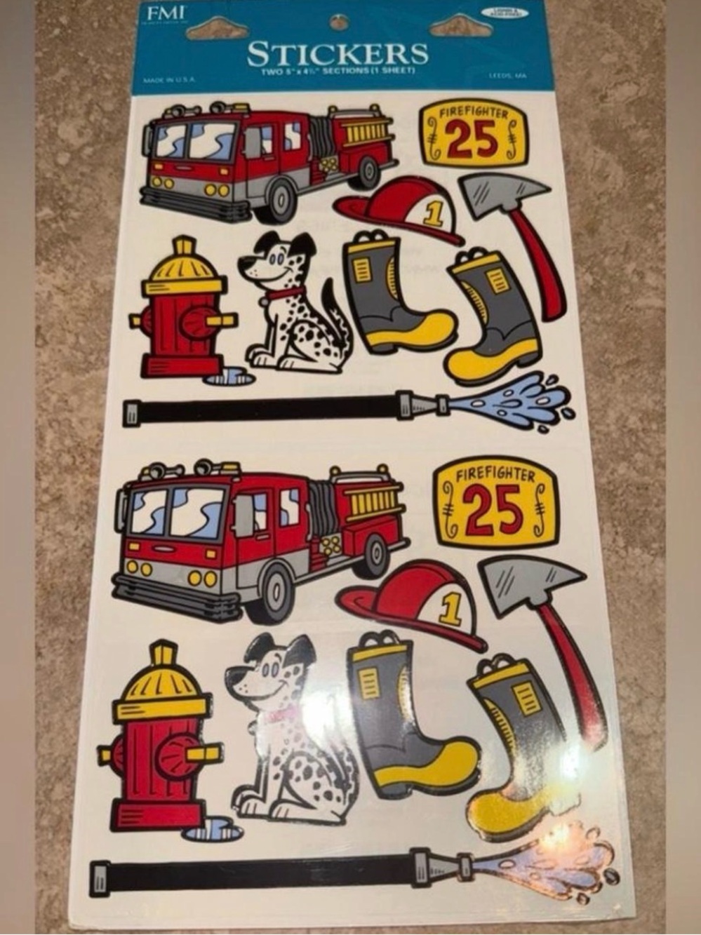 $2 FIRE TRUCK STICKERS $2 WITH ANY $10 ORDER OR MORE